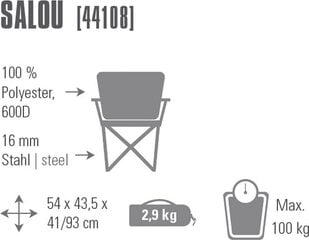 Saliekamais krēsls High Peak Salou 44108 cena un informācija | Tūrisma mēbeles | 220.lv