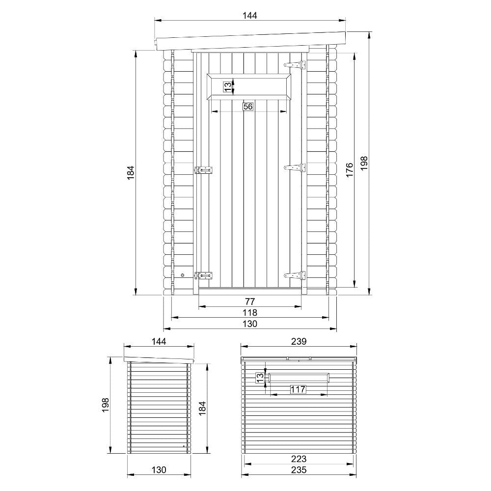 Koka dārza mājiņa Timbela M306A - A198 x 239 x 144 cm , brūna цена и информация | Dārza mājiņas, šķūņi, malkas nojumes | 220.lv