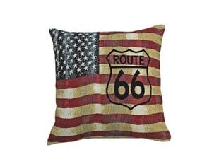 Dekoratīva spilvendrāna Route 66, 45x45 cm cena un informācija | Dekoratīvie spilveni un spilvendrānas | 220.lv