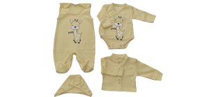 Komplekts mazuļiem Žirafe 4 daļas dzeltens цена и информация | Комплекты одежды для новорожденных | 220.lv