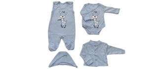 Комплект для малышей Жираф из 4 частей синий цвет цена и информация | Комплекты одежды для новорожденных | 220.lv