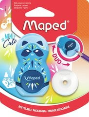 Zīmuļu asinātājs+dzēšg.MAPED Mini Cute Loopy blist cena un informācija | Kancelejas preces | 220.lv