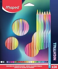 Цветные карандаши MAPED Nightfall, 24 цветов цена и информация | Принадлежности для рисования, лепки | 220.lv