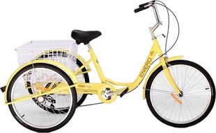 Трехколесный велосипед для реабилитации Enero 24", желтый цена и информация | Велосипеды | 220.lv