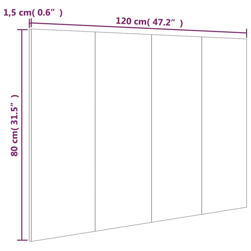 Gultas galvgalis, brūns, 120x1,5x80cm, apstrādātas koksnes cena un informācija | Gultas | 220.lv