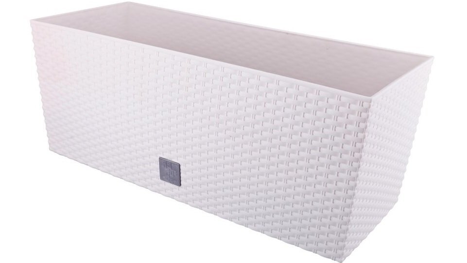 Puķu pods RATO WHITE ar laistīšanas sistēmu 51,4x19,2x18,6 cm цена и информация | Balkona kastes | 220.lv
