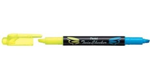 Teksta marķieris Twin Checker dubultgaliem 1,0/3,5 dzeltens/zils, Pentel /12 цена и информация | Принадлежности для рисования, лепки | 220.lv