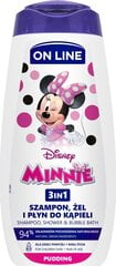 Dušas želeja bērniem On Line Disney 3w1 Minnie, 400 ml cena un informācija | Bērnu kosmētika, līdzekļi jaunajām māmiņām | 220.lv