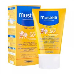 Солнцезащитный лосьон Mustela с очень высокой степенью защиты SPF50+, 100 мл цена и информация | Кремы от загара | 220.lv