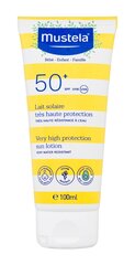 Солнцезащитный лосьон Mustela с очень высокой степенью защиты SPF50+, 100 мл цена и информация | Кремы от загара | 220.lv