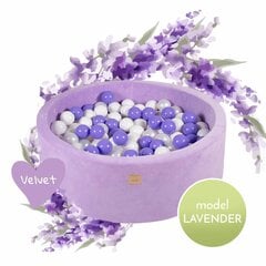 MeowBaby® Lavender modelis sauso bumbiņu baseins 250 gab., apaļš, gatavs komplekts cena un informācija | Rotaļlietas zīdaiņiem | 220.lv