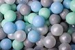 MeowBaby® putu rotaļu komplekts gaiši pelēks + 100 bumbiņu komplekts: piparmētru, bērnu zila, balta pērļu, pelēka, caurspīdīga цена и информация | Rotaļlietas zīdaiņiem | 220.lv