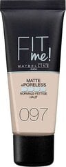 Maybelline Fit Me! Matte + Poreless kosmētikas produkts 30 ml, 97 Natural Porcelain cena un informācija | Grima bāzes, tonālie krēmi, pūderi | 220.lv