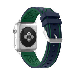 Силиконовый Ремешок RACE для Apple Watch — Синий/Зеленый 42/44/45мм цена и информация | Аксессуары для смарт-часов и браслетов | 220.lv