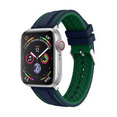 Силиконовый Ремешок RACE для Apple Watch — Синий/Зеленый 42/44/45мм цена и информация | Аксессуары для смарт-часов и браслетов | 220.lv