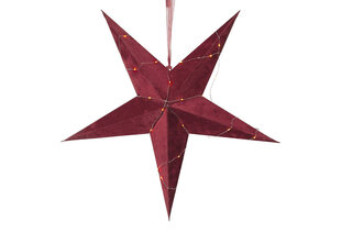 Звезда Бархат 60 см, красная цена и информация | Рождественские украшения | 220.lv