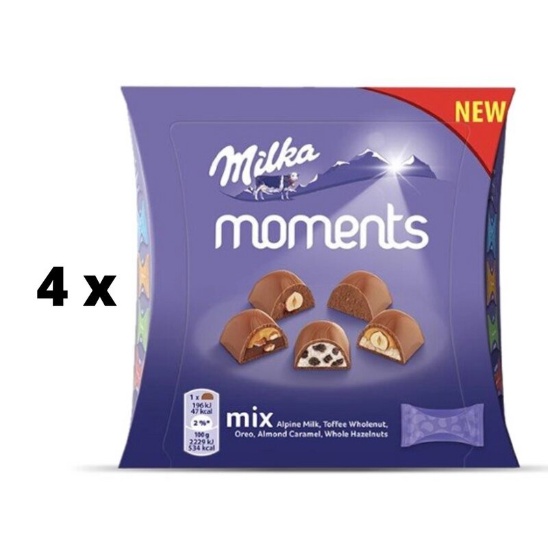 Konfekšu kārba MILKA Moments Mix, 97g x 4 gab. iepakojums cena un informācija | Saldumi | 220.lv