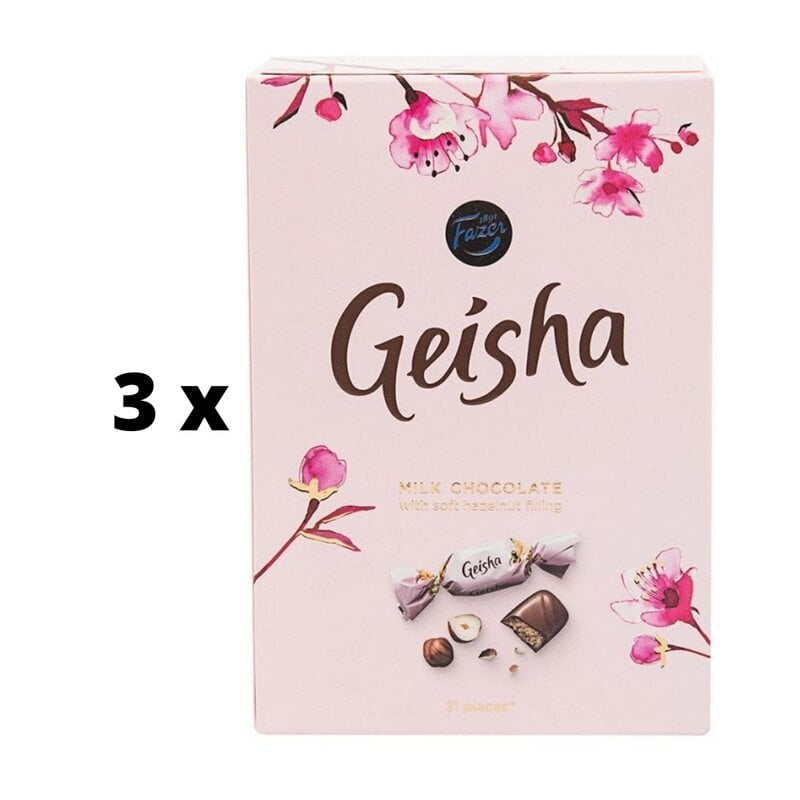 Šokolādes konfektes GEISHA, 150g x 3 gab. iepakojums cena un informācija | Saldumi | 220.lv