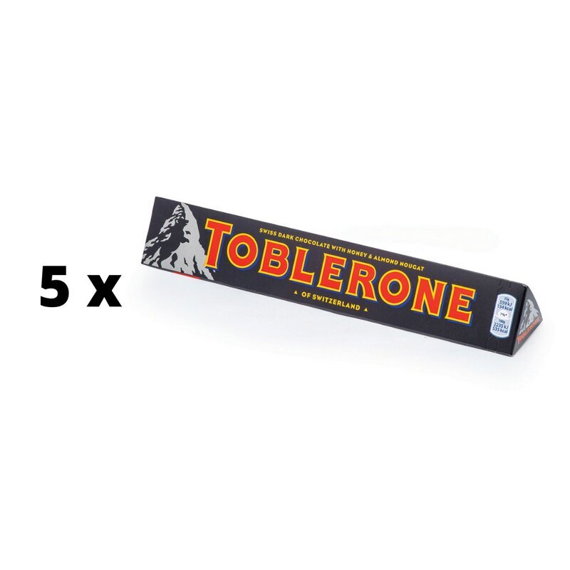 Šokolāde TOBLERONE, tumša, 100 g x 5 gab. iepakojums cena un informācija | Saldumi | 220.lv