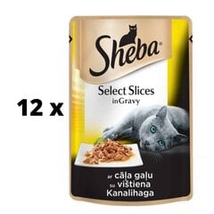 Kaķu barība SHEBA, ar vistu, maisiņos, 85 g x 12 gab. iepakojums cena un informācija | Sheba Zoo preces | 220.lv