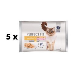Консервы Perfect Fit для взрослых кошек с курицей и лососем, 4x85 г x 5 шт. упаковка цена и информация | Консервы для котов | 220.lv