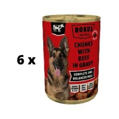 Консервы для собак Rokus, с говядиной, 415 г x 6 шт. упаковка цена и информация | Консервы для собак | 220.lv