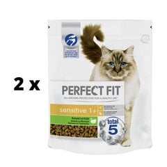 Сухой корм для кошек для взрослых кошек с индейкой PERFECT FIT Sensitive, 750 г x 2 шт.  цена и информация | Сухой корм для кошек | 220.lv