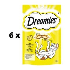 Kārumi kaķiem DREAMIES, ar sieru, 60 g x 6 gab. cena un informācija | Dreamies Zoo preces | 220.lv