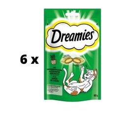 Kārums kaķiem DREAMIES, kaķumētras garša, 60 g x 6 gab. cena un informācija | Gardumi kaķiem | 220.lv