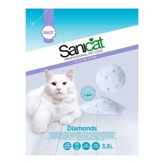 Наполнитель для кошек Sanicat Diamonds из силикагеля, упаковка 3,8 л цена и информация | Наполнители для туалета | 220.lv