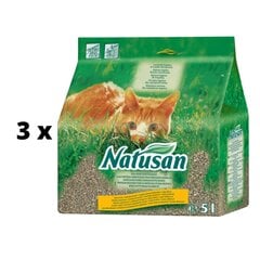 Наполнитель для кошачего туалета Natusan, упаковка 3 шт. по 5 л цена и информация | Наполнители для туалета | 220.lv