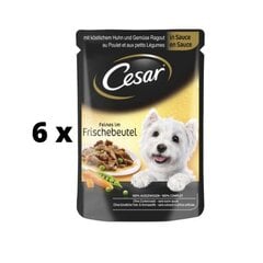 Влажный корм для собак Cesar в пакетиках с курицей и овощами, 100 г x 6 шт. упаковка цена и информация | Консервы для собак | 220.lv