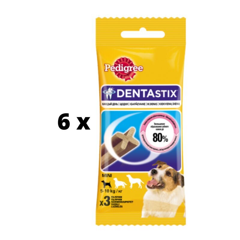 Papildbarība suņiem PEDIGREE Dentastix, maziem suņiem, 45 g x 6 gab. cena un informācija | Gardumi suņiem | 220.lv