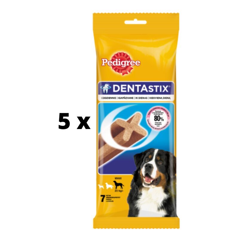 Papildbarība suņiem PEDIGREE Dentastix, lieliem suņiem, 270 g x 5 gab. cena un informācija | Gardumi suņiem | 220.lv