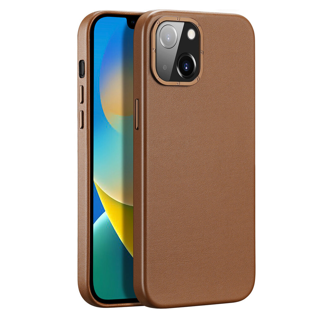 Dux Ducis Grit Leather Case paredzēts iPhone 14, brūns cena un informācija | Telefonu vāciņi, maciņi | 220.lv