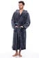 Vīriešu halāts ar kapuci, pelēks цена и информация | Vīriešu halāti, pidžamas | 220.lv