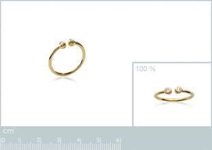Кольцо с золотым покрытием 750°, 15.5, произведено во Франции цена и информация | Кольца | 220.lv