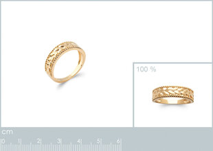 Кольцо с золотым покрытием 750°,  ⌀ 17.5, произведено во Франции цена и информация | Кольца | 220.lv