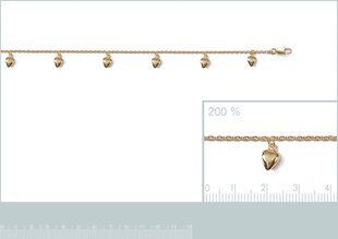 Браслет с золотым покрытием 750°, 18см, произведено во Франции цена и информация | Женские браслеты | 220.lv