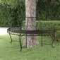 Pusapaļais sols ap koku, melns, 160 cm, tērauds цена и информация | Dārza soli | 220.lv