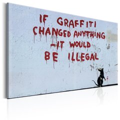 Картина - If Graffiti Changed Anything by Banksy 90x60 см цена и информация | Картины | 220.lv