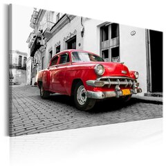 Glezna - Cuban Classic Car (Red) 120x80 cm cena un informācija | Gleznas | 220.lv