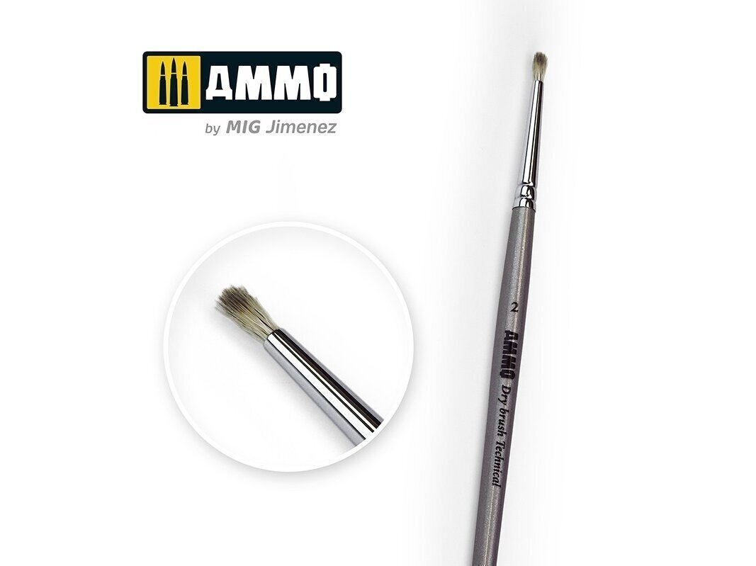 AMMO MIG - 2 AMMO Drybrush Technical Brush (otiņa), 8700 цена и информация | Piederumi krāsošanai | 220.lv