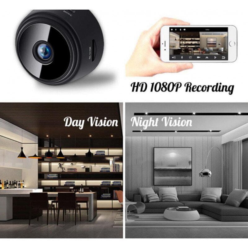 Mini Wifi IP kamera HD 1080P bezvadu iekštelpu kamera ar nakts apgaismojumu, 90 grādu uzņemšanas leņķis цена и информация | Novērošanas kameras | 220.lv