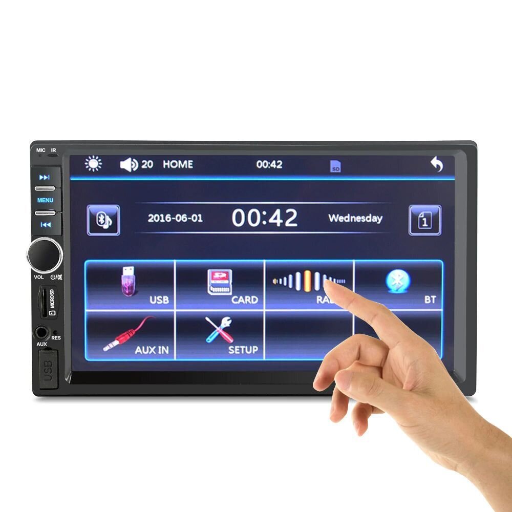 Automašīnas dators ar atpakaļskata kameru, LCD 7inch ekrāns, radio, Bluetooth cena un informācija | FM Modulatori | 220.lv