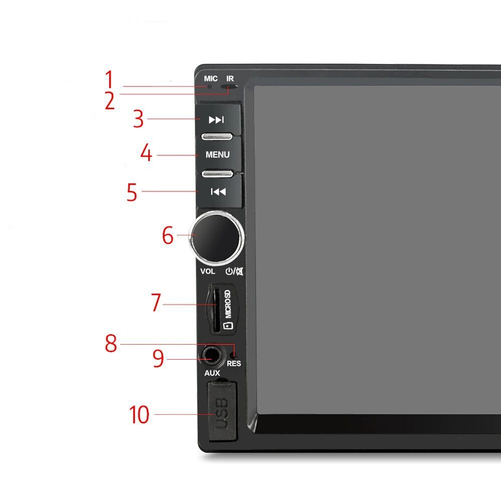 Automašīnas dators ar atpakaļskata kameru, LCD 7inch ekrāns, radio, Bluetooth cena un informācija | FM Modulatori | 220.lv