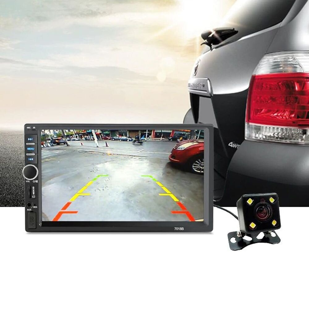Automašīnas dators ar atpakaļskata kameru, LCD 7inch ekrāns, radio, Bluetooth цена и информация | FM Modulatori | 220.lv