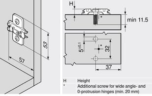 10 x Blum cross CLIP eņģes plāksne, 0 mm, fiksēta un regulējama ar eiro skrūvēm, niķeļa krāsa - 173L8100 цена и информация | Другие принадлежности для мебели | 220.lv