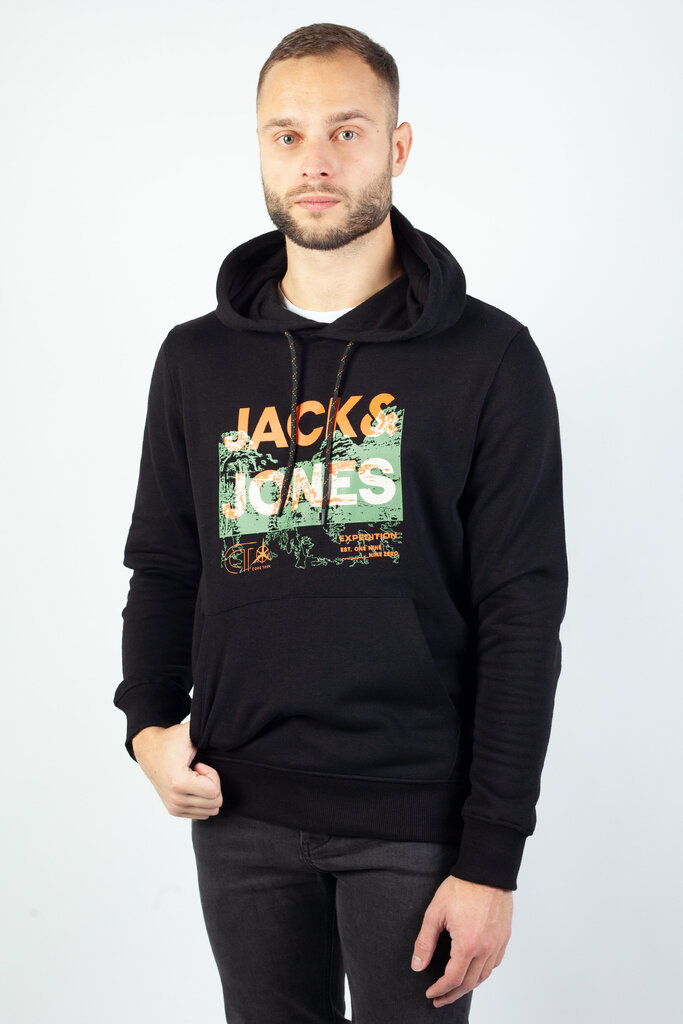 Sporta džemperis JACK & JONES 12210076BLACK-M цена и информация | Vīriešu džemperi | 220.lv