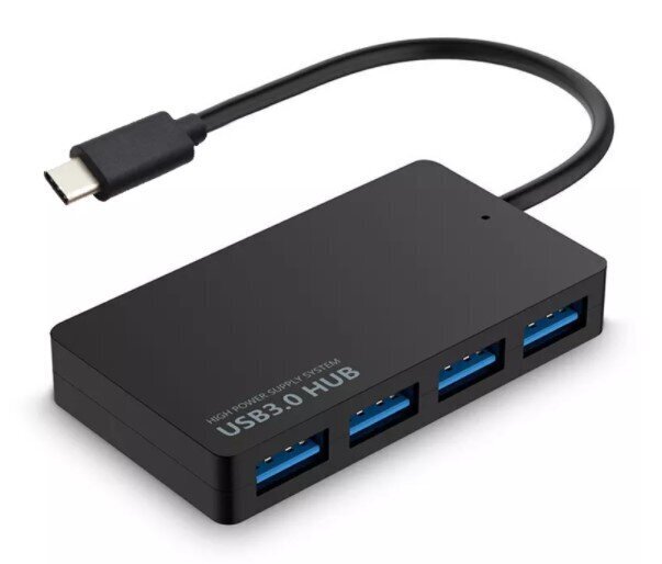 USB-C centrmezgls 4 x USB 3.0 SALĪTĀJA POSTU REPLIKATORS цена и информация | Adapteri un USB centrmezgli | 220.lv